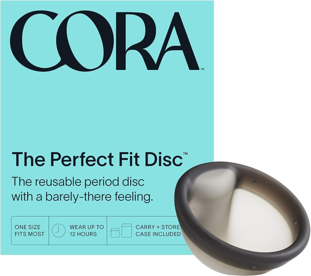 Cora Menstrual Disc | Reusable Period Disc | Wear Up to 12-Hours | Sustainable Alternative to Tampons/Pads | for Light/Heavy Flows | Leak Proof | Medical Grade Silicone | Eco-Friendly Feminine Hygiene