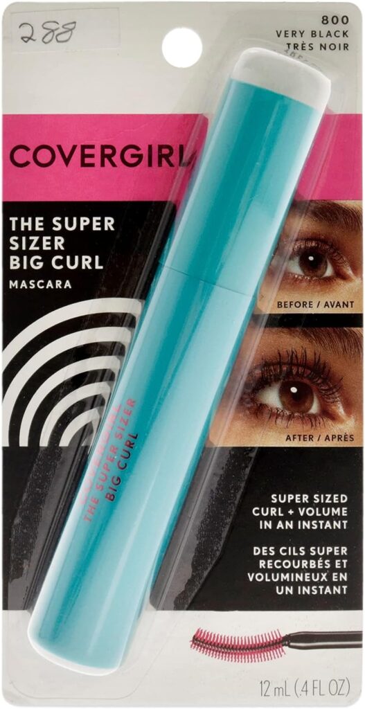 COVERGIRL Super Sizer Big Curl Regular Mascara, Very Black 800, 0.4 Ounce