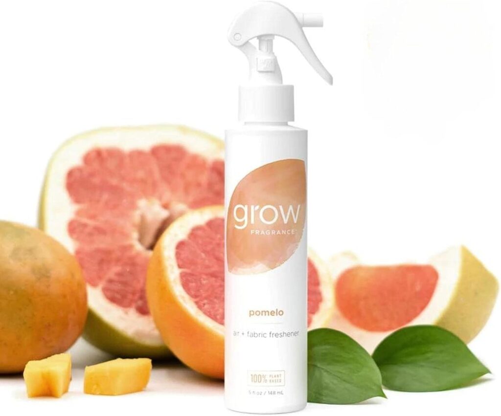 Grow Fragrance - Pomelo Citrus Spray - Certified Non Toxic, 100% Plant Based Fabric and Room Air Freshener Spray. Made with All Natural Essential Oils - Great Odor Eliminator  Fabric Spray Freshener