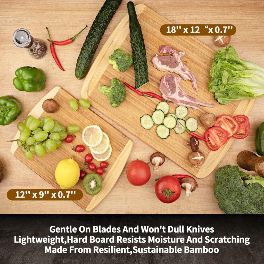 Organic Extra Large Bamboo Cutting Board with Lifetime Replacements,Oversized Wooden Cutting Boards for Kitchen,Chopping Board for Meat Vegetables and Cheese,Extra Large Wood Cutting Board