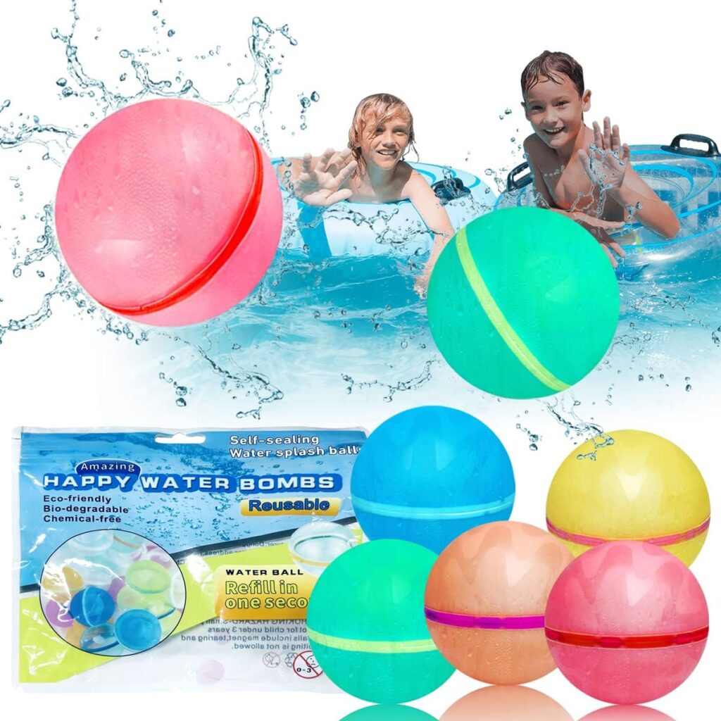 Peekoal Reusable Water Balloons,12pcs Latex-Free Silicone Water Balloons,Water Bomb Refillable for Water Games Outdoor Summer Fun Party