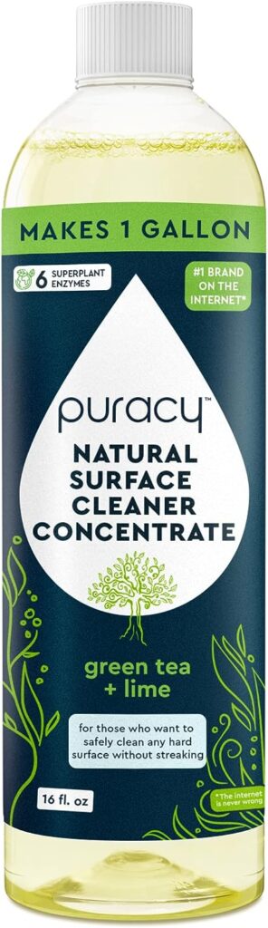 Puracy 99.9% Natural All Purpose Cleaner Concentrate - Makes 128oz Multi Purpose Cleaner - Green Tea  Lime - Surface Cleaner, Floor Cleaner, Kitchen, Cleaner, Bathroom Cleaner - Cleaning supplies