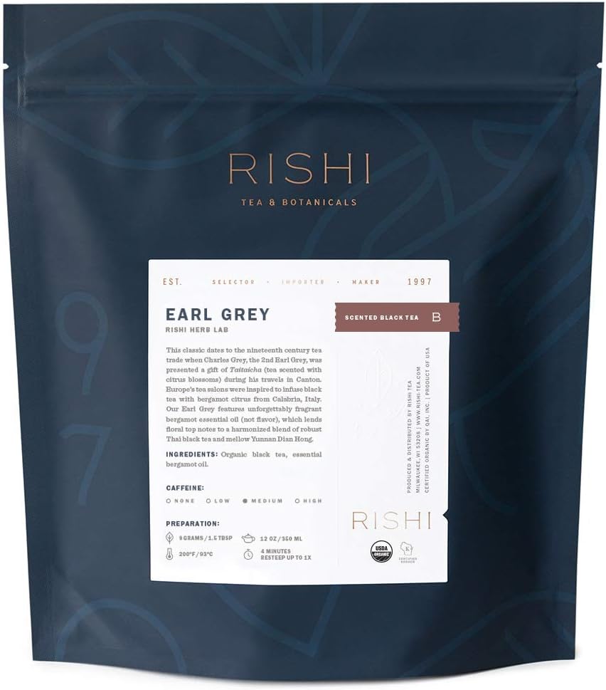 Rishi Tea Loose Leaf Herbal Tea, Earl Grey, 16 Ounce