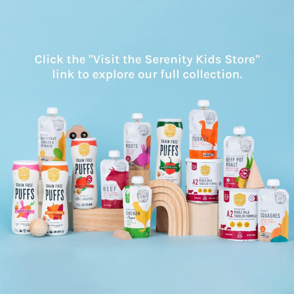 Serenity Kids 6+ Months Baby Food Pouches Puree Made With Ethically Sourced Meats  Organic Veggies | No Sugary Fruits or Added Sugar | Allergen Free | 3.5 Ounce BPA-Free Pouch | Variety Pack | 8 Count