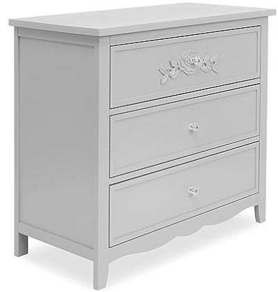 SweetPea Baby Rose/Tiana Three Drawer Dresser, Silver Shimmer