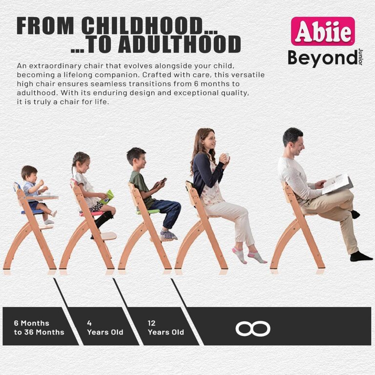 abiie beyond junior convertible wooden high chairs for babies toddlers 3 in 1 adjustable high chair with removable tray