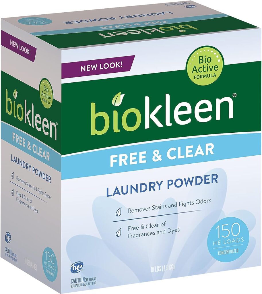 Biokleen Free Clear Natural Laundry Detergent - 150 Loads - Powder, Concentrated, Eco-Friendly, Plant-Based, No Artificial Fragrance or Preservatives, Free Clear