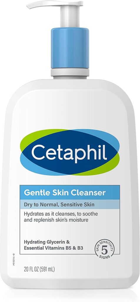 Cetaphil Face Wash, Hydrating Gentle Skin Cleanser for Dry to Normal Sensitive Skin, NEW 20oz, Fragrance Free, Soap Free and Non-Foaming