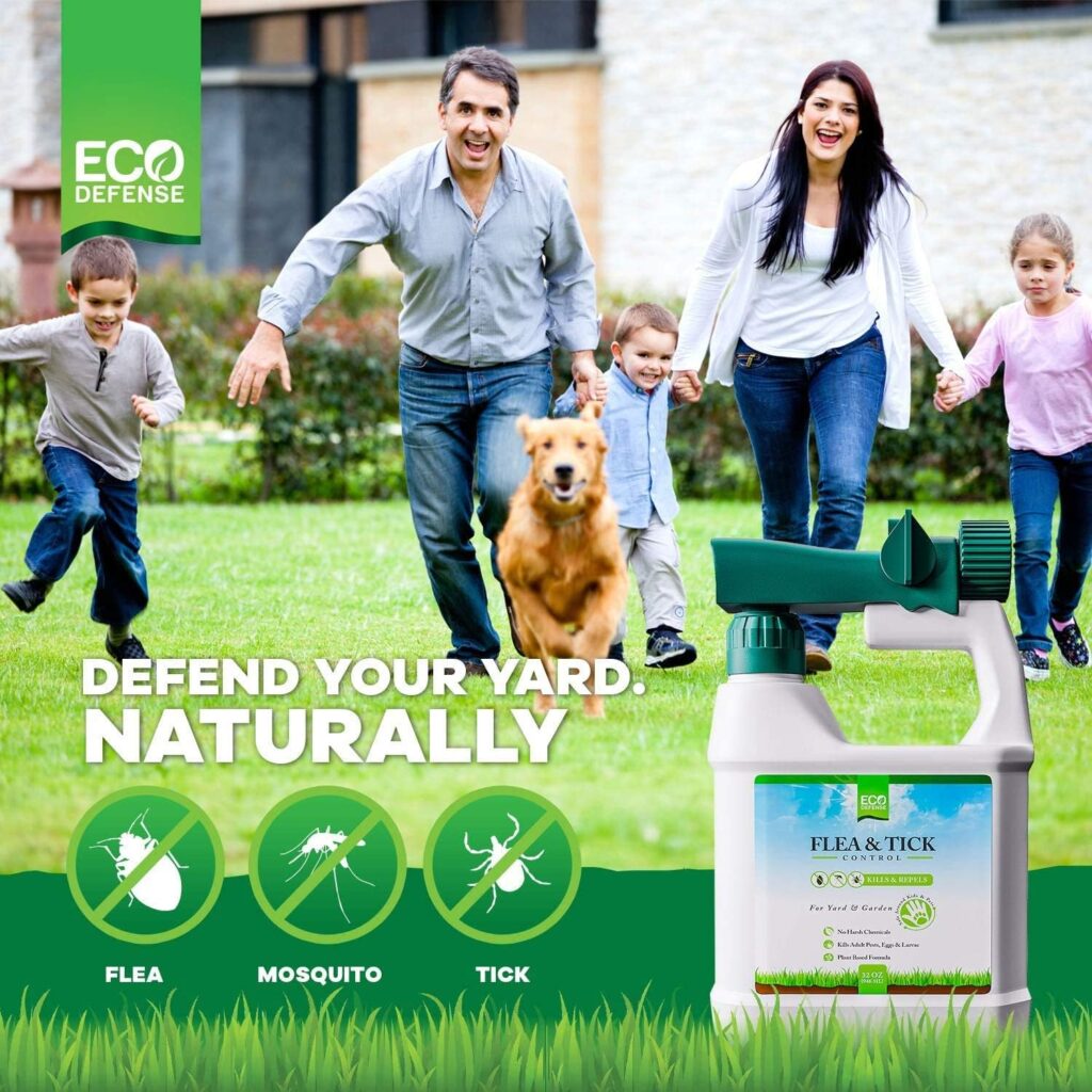 eco defense flea tick and mosquito spray for yard and perimeter safe around kids pets plants outdoor barrier control rep