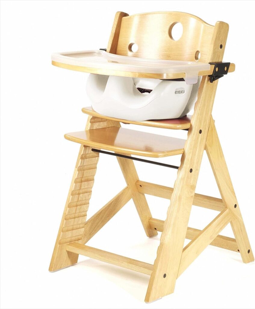 Keekaroo Height Right High Chair with Infant Insert Tray, Natural/Vanilla