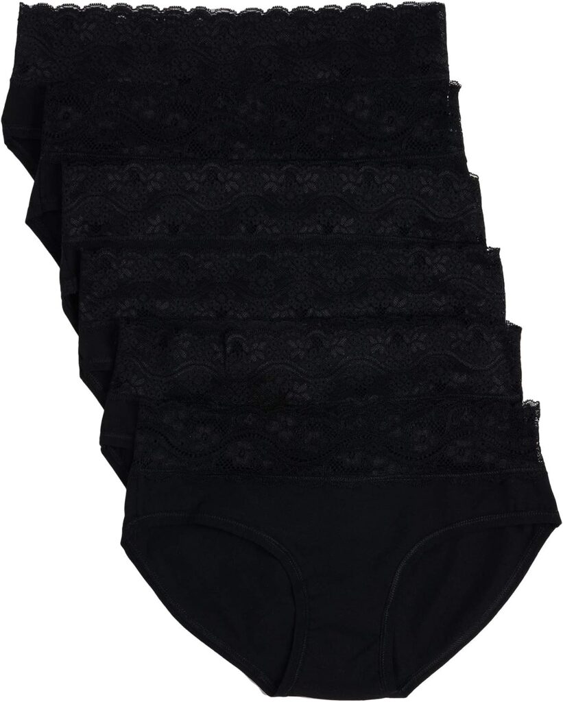 Pact Organic Cotton Lace-Waist Brief 6-Pack