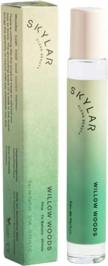 Skylar Willow Woods Eau de Perfume - Hypoallergenic Clean Perfume for Women Men, Vegan Safe for Sensitive Skin - Woody Perfume with Notes of Pine, Fir Balsam Willow - (10mL /0.33 Fl oz)