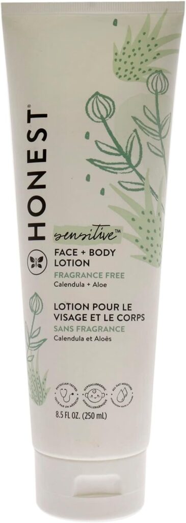 The Honest Company Purely Simple Fragrance-Free Face and Body Lotion for Sensitive Skin, Fragrance Free, 8.5 Fluid Ounce